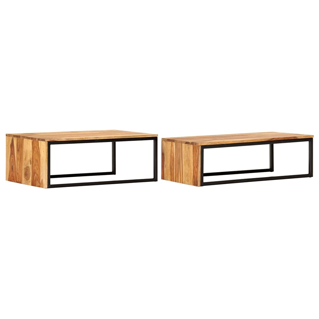 2 pcs Square Wood Nesting Tables E7259