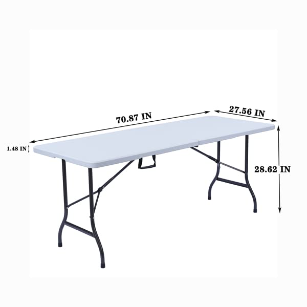 White 6 ft Foldable Plastic Table A485806