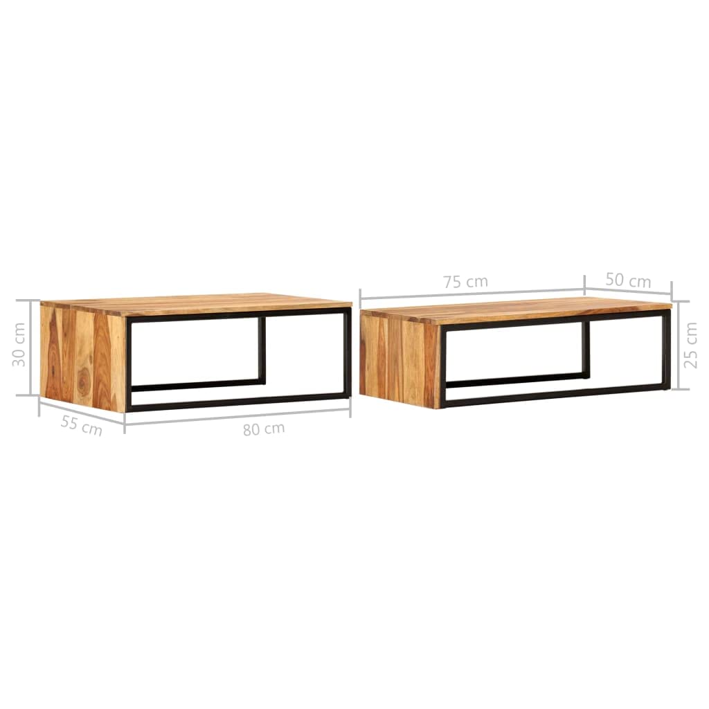 2 pcs Square Wood Nesting Tables E7259