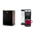 Compact Single Door Mini Fridge with Freezer, 2.5 Cubic Feet, Black & Single Serve K-Cup Pod Coffee Maker, Black P15683