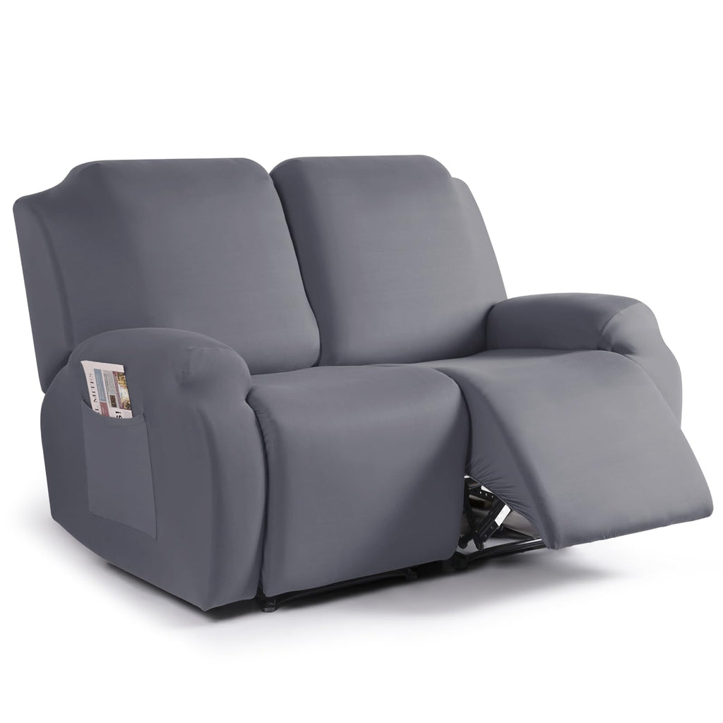 2 Piece Polyester Stretch Recliner Loveseat Slipcover M193256