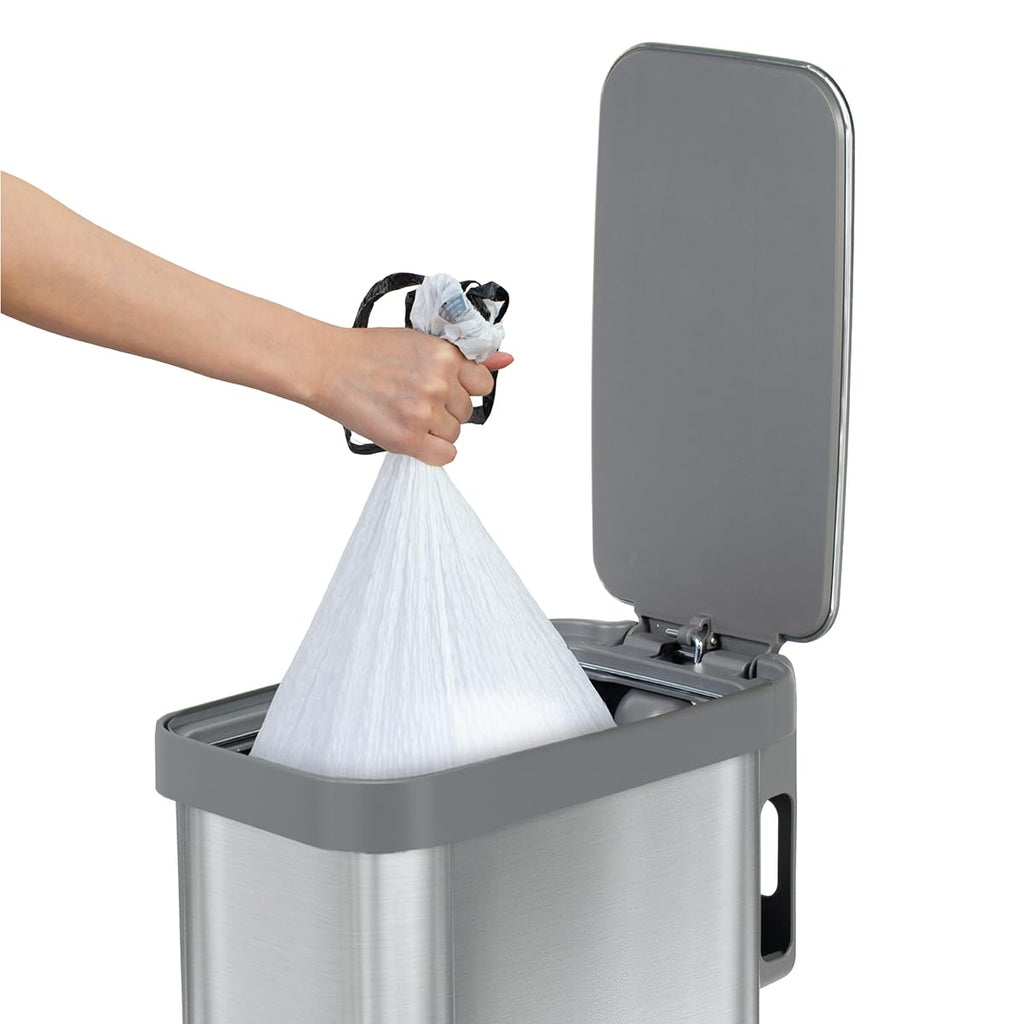 Narrow 12 Gallon Stainless Steel Step Trash Can with Soft Close Lid T442761