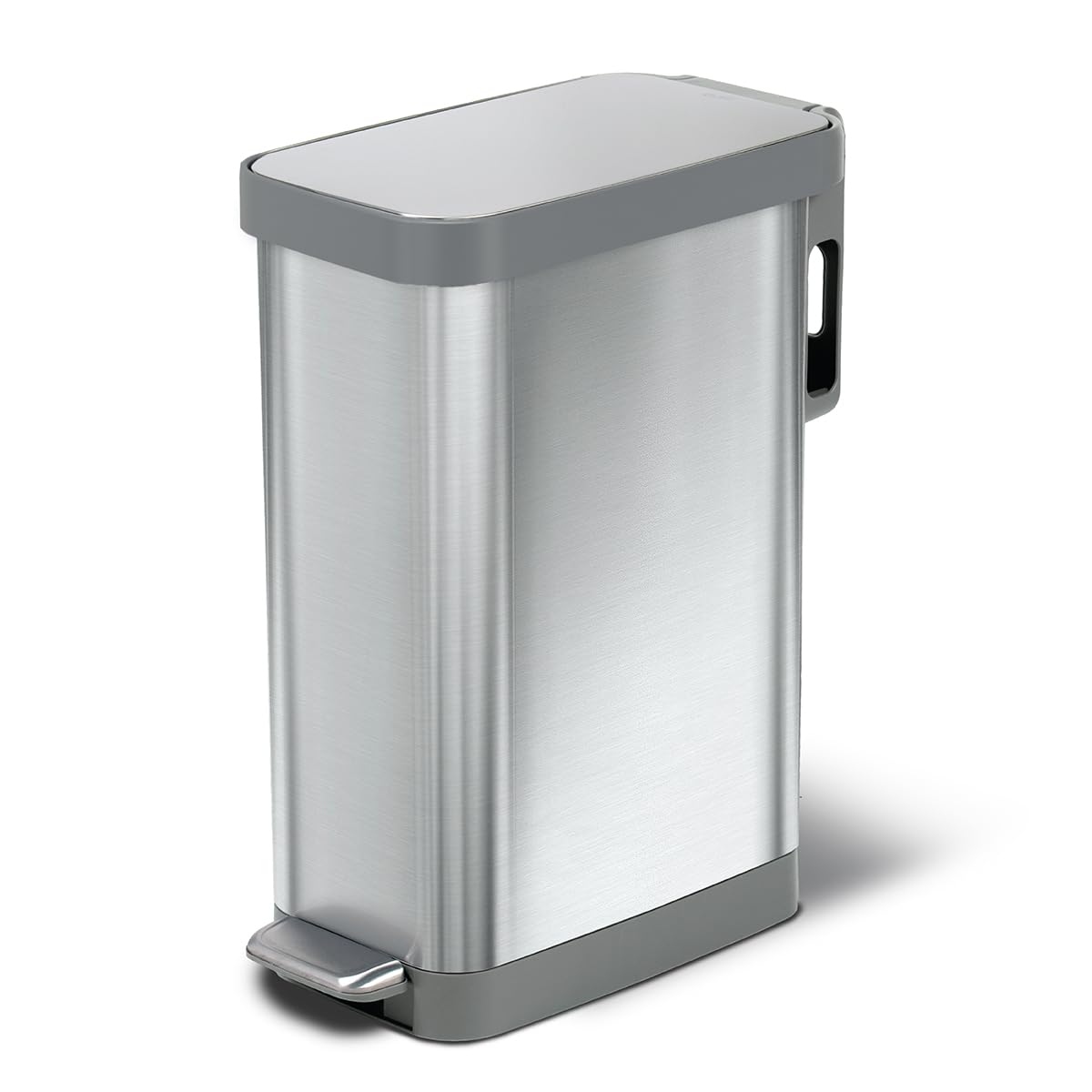 Narrow 12 Gallon Stainless Steel Step Trash Can with Soft Close Lid T442761