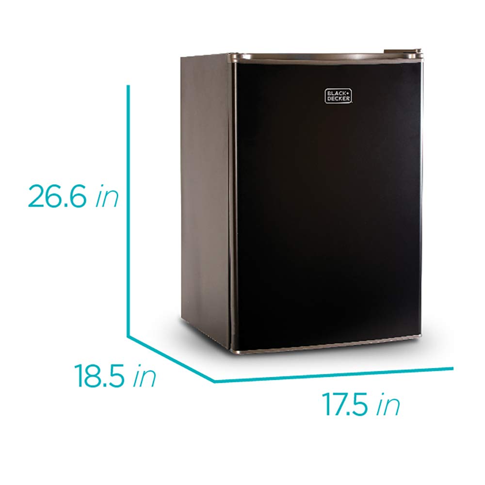 Compact Single Door Mini Fridge with Freezer, 2.5 Cubic Feet, Black & Single Serve K-Cup Pod Coffee Maker, Black P15683