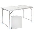Portable Folding Table White 4 Adjustable Heights K39930