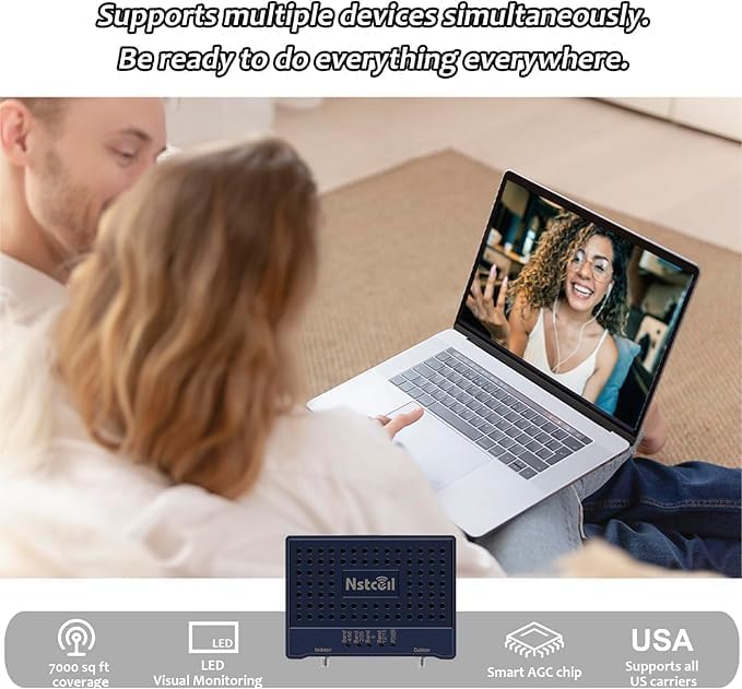 Cell Booster for Home Up to 7000Sq. Ft 5G 4G LTE Blue N400432