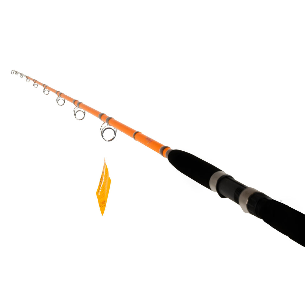 7'6" One-Piece Orange Medium Heavy Action Spinning Fishing Rod Y68948