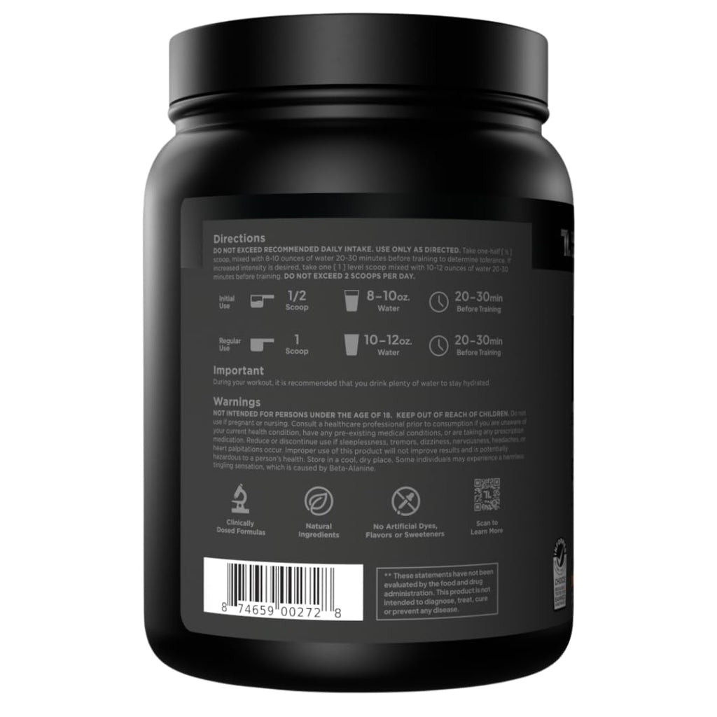 Sugar Free Pre Workout with Beta Alanine, Citrulline Malate & Caffeine, 30 Servings W375997