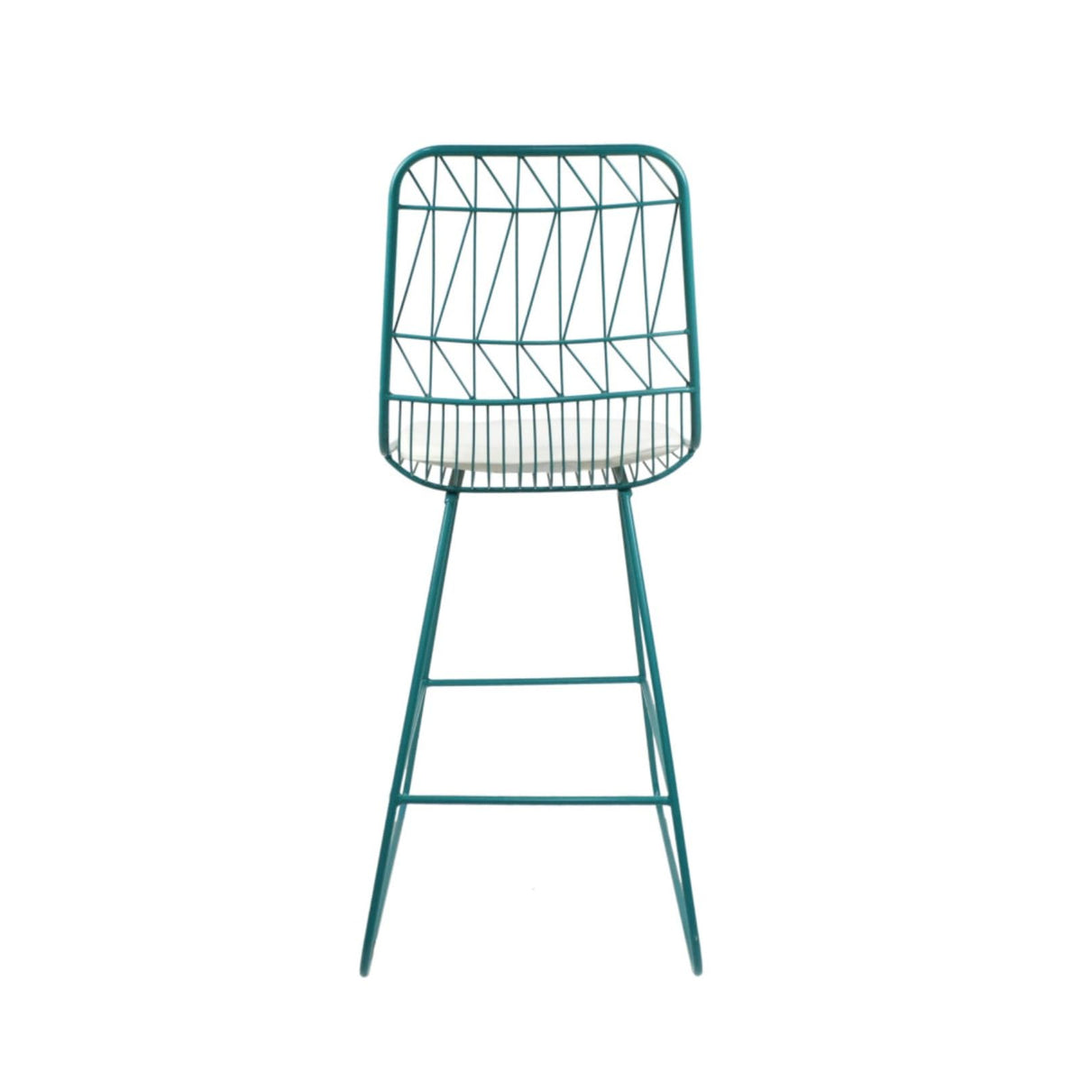 Teal Iron Patio Bar Stools with Cushion, Set of 2 X5739