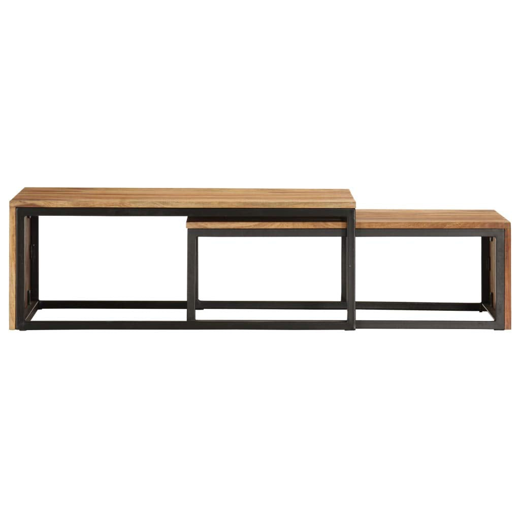 2 pcs Square Wood Nesting Tables E7259