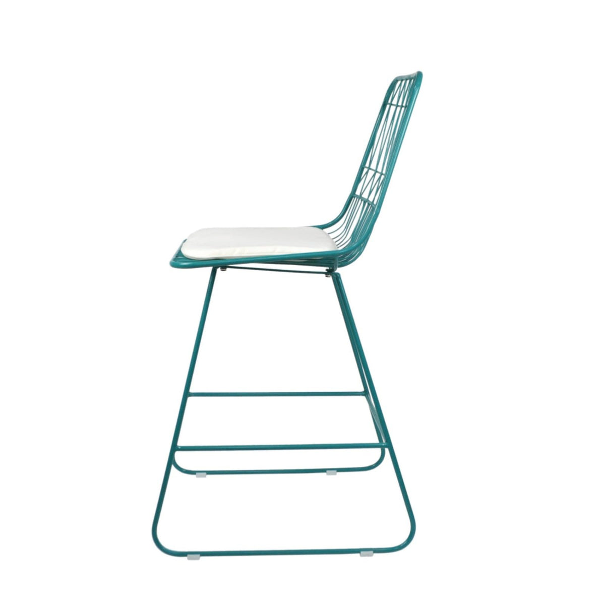 Teal Iron Patio Bar Stools with Cushion, Set of 2 X5739