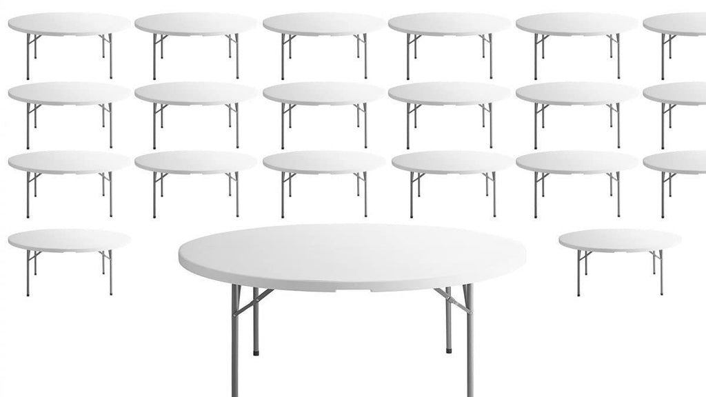 White 72 Inch Round Plastic Folding Table F91633
