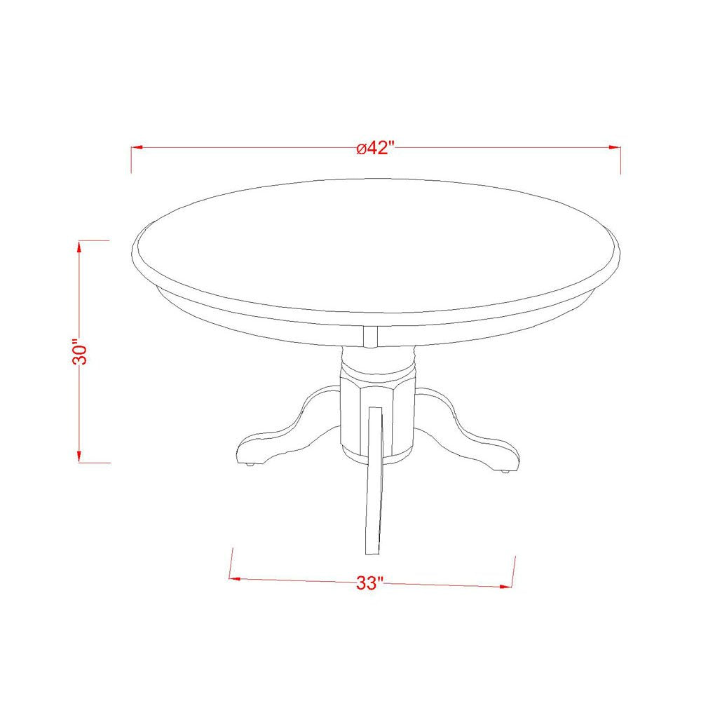3 Piece Round Dining Table Set with 2 Faux Leather Chairs T961543