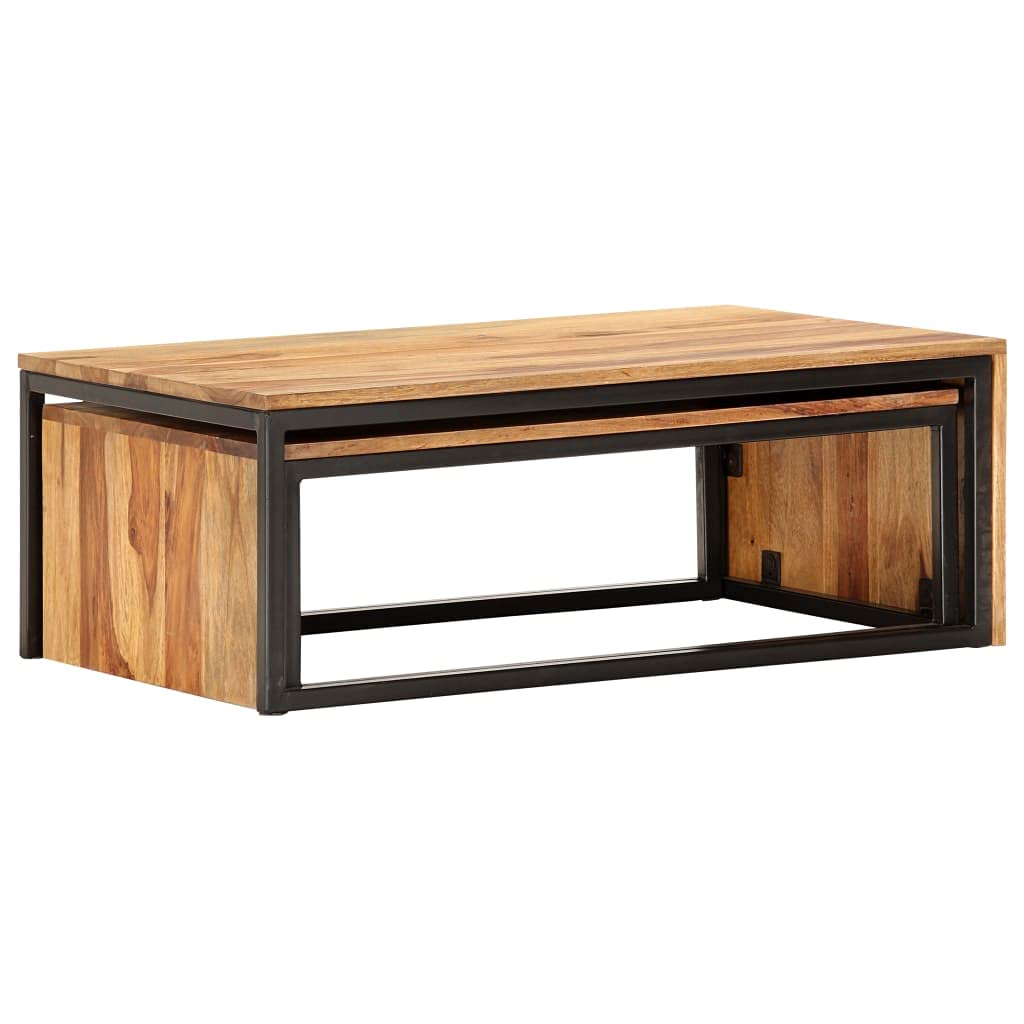 2 pcs Square Wood Nesting Tables E7259