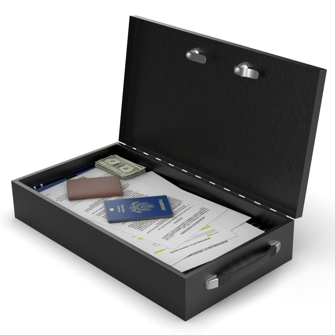 Fire Retardant Steel Security Chest with Dual Combination and Key Lock, 0.43 Cubic Ft R2073