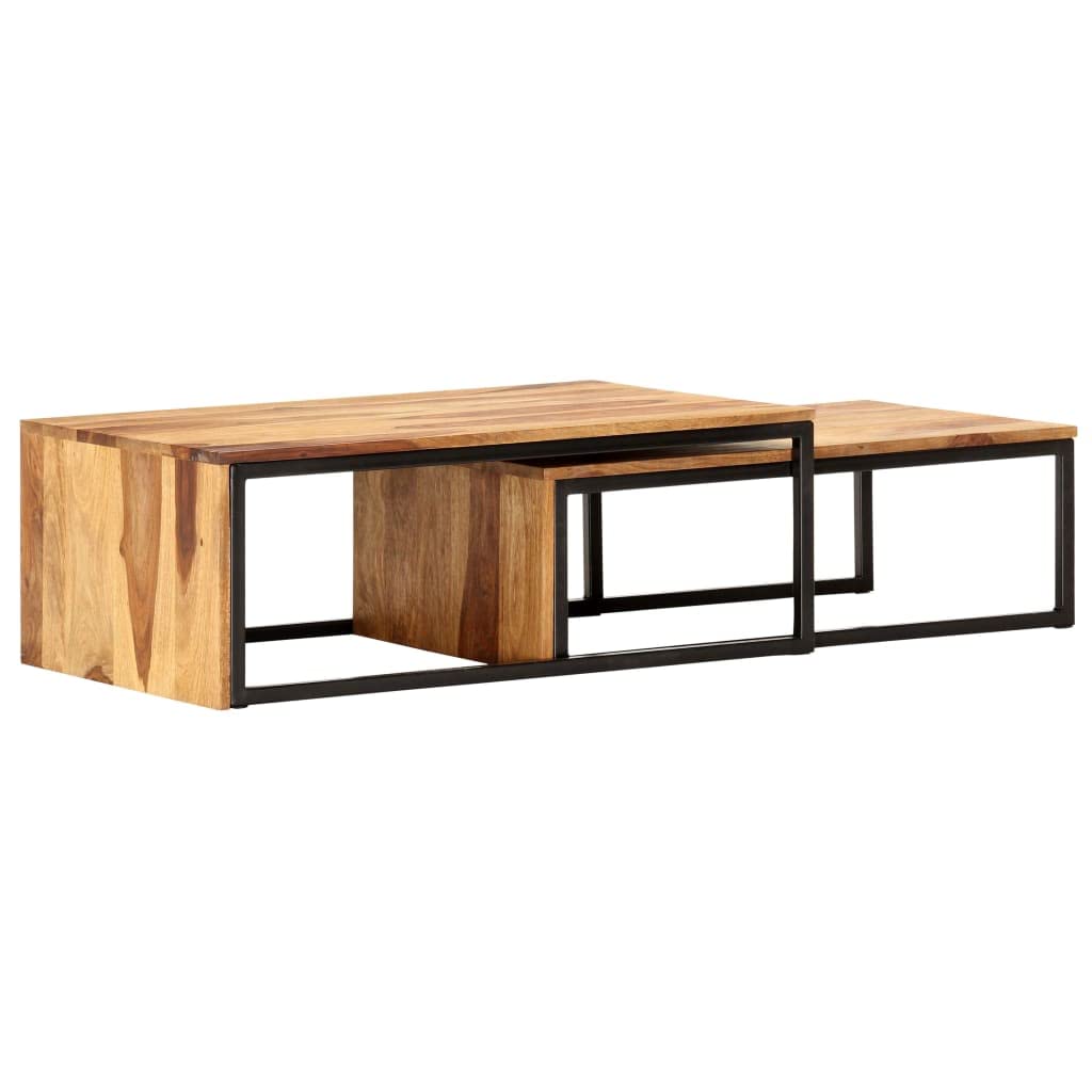 2 pcs Square Wood Nesting Tables E7259