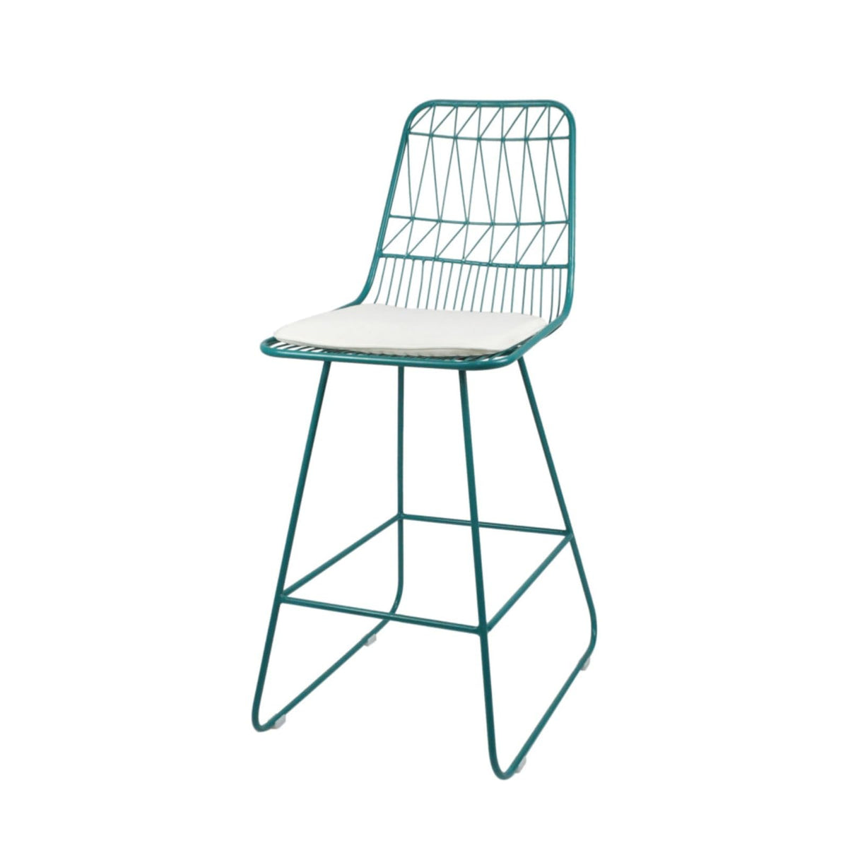 Teal Iron Patio Bar Stools with Cushion, Set of 2 X5739