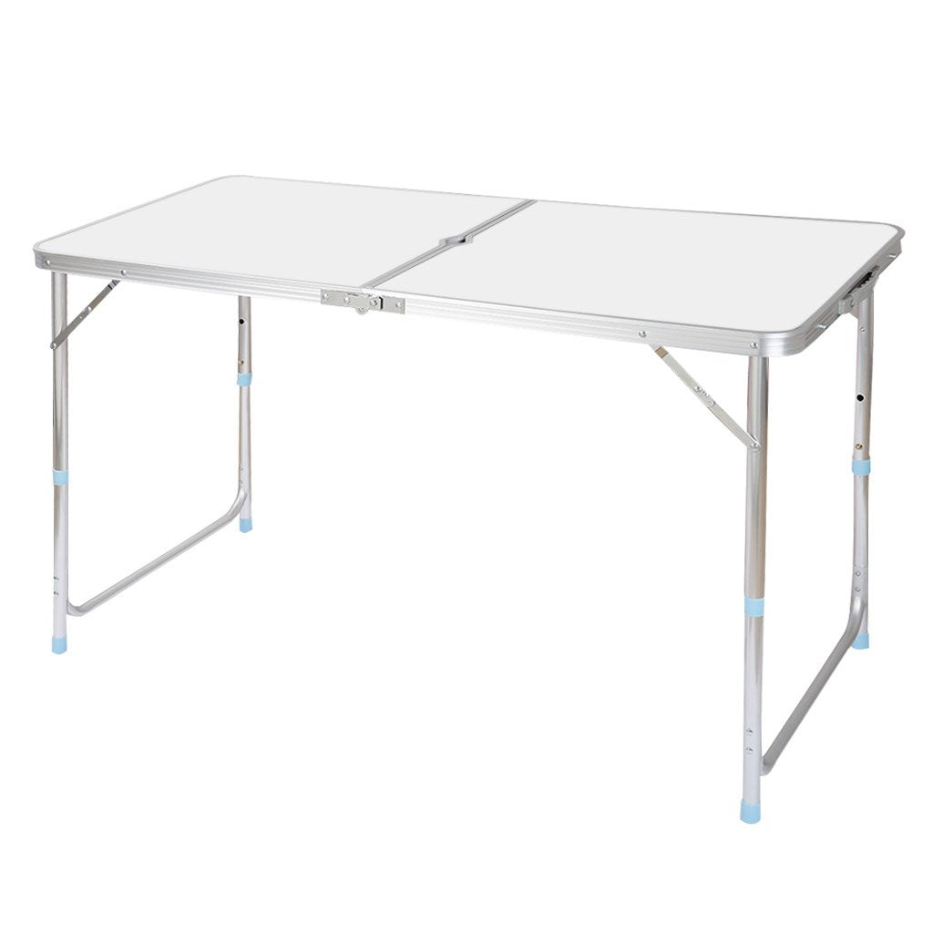 Portable Folding Table White 4 Adjustable Heights K39930