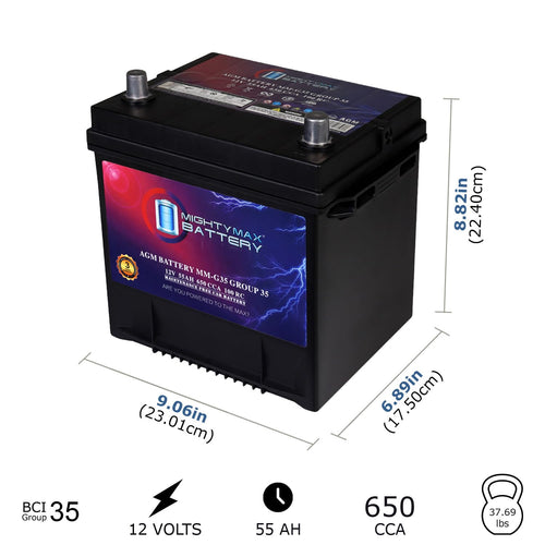 12V 55Ah AGM Replacement Battery V622