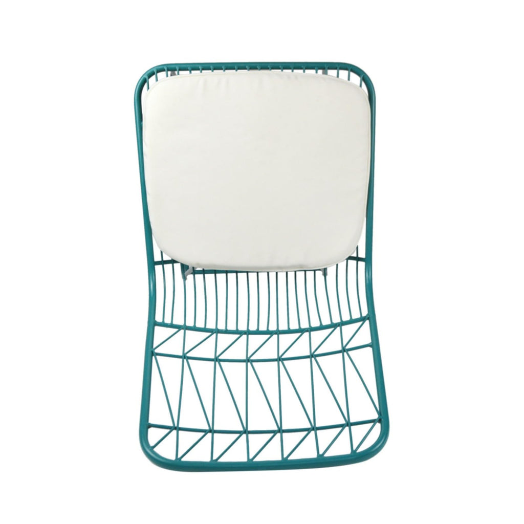 Teal Iron Patio Bar Stools with Cushion, Set of 2 X5739
