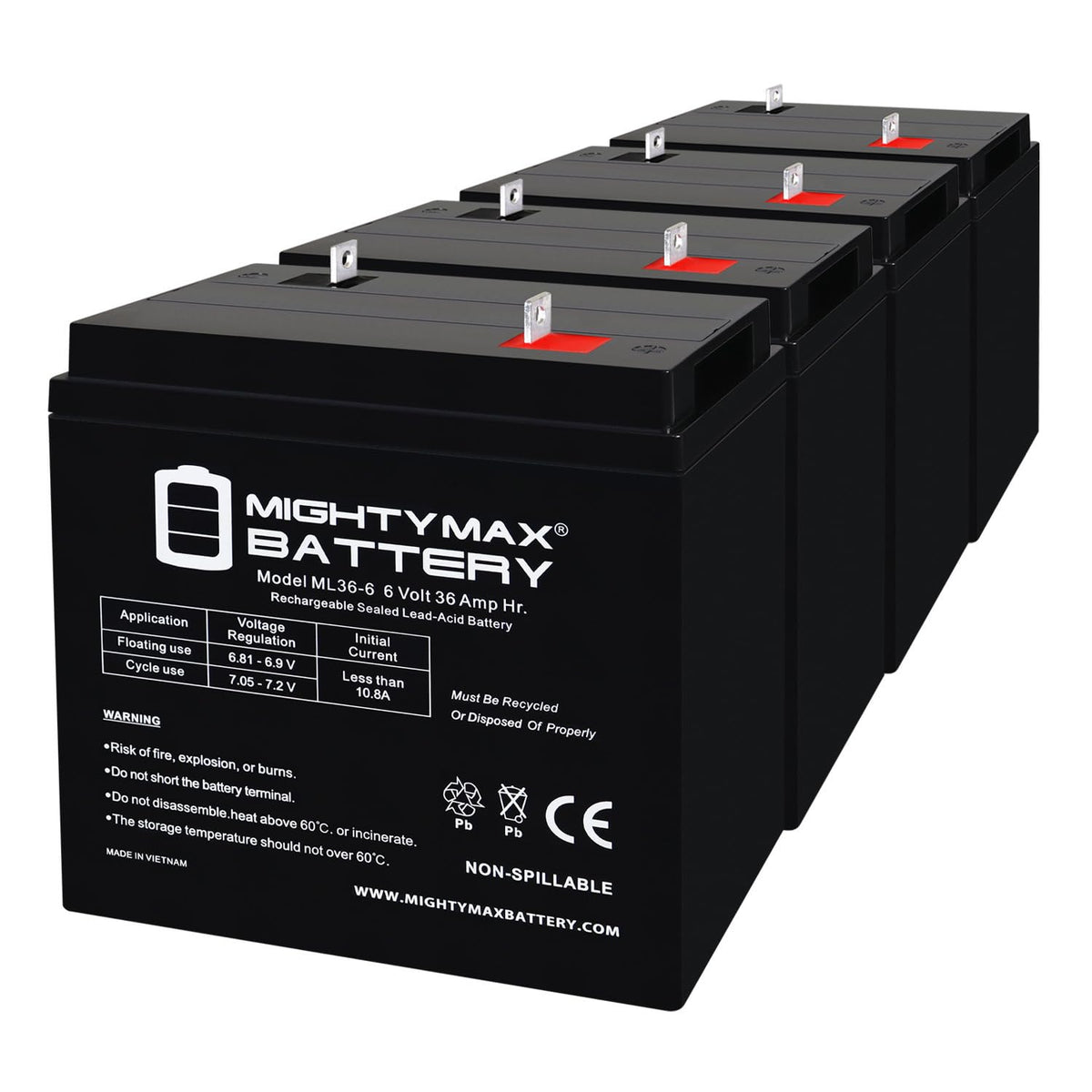 6V 36Ah AGM Battery 4 Pack I857
