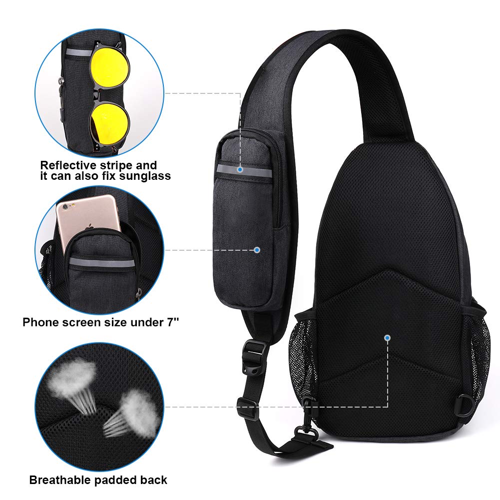 Black Crossbody Sling Bag U5411