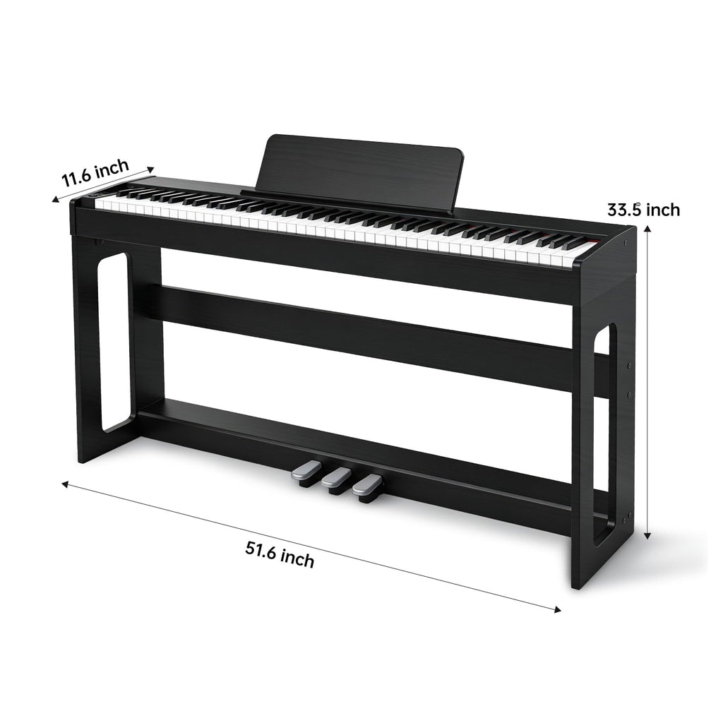 88 Key Weighted Digital Piano with Furniture Stand and Triple Pedal X93791