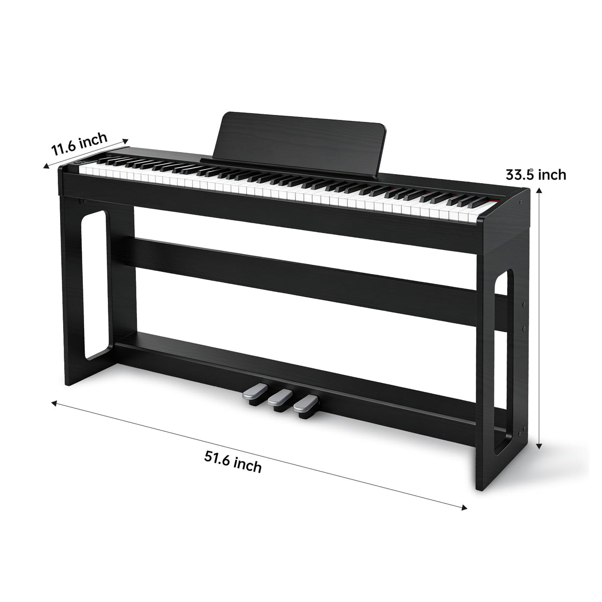 88 Key Weighted Digital Piano with Furniture Stand and Triple Pedal X93791