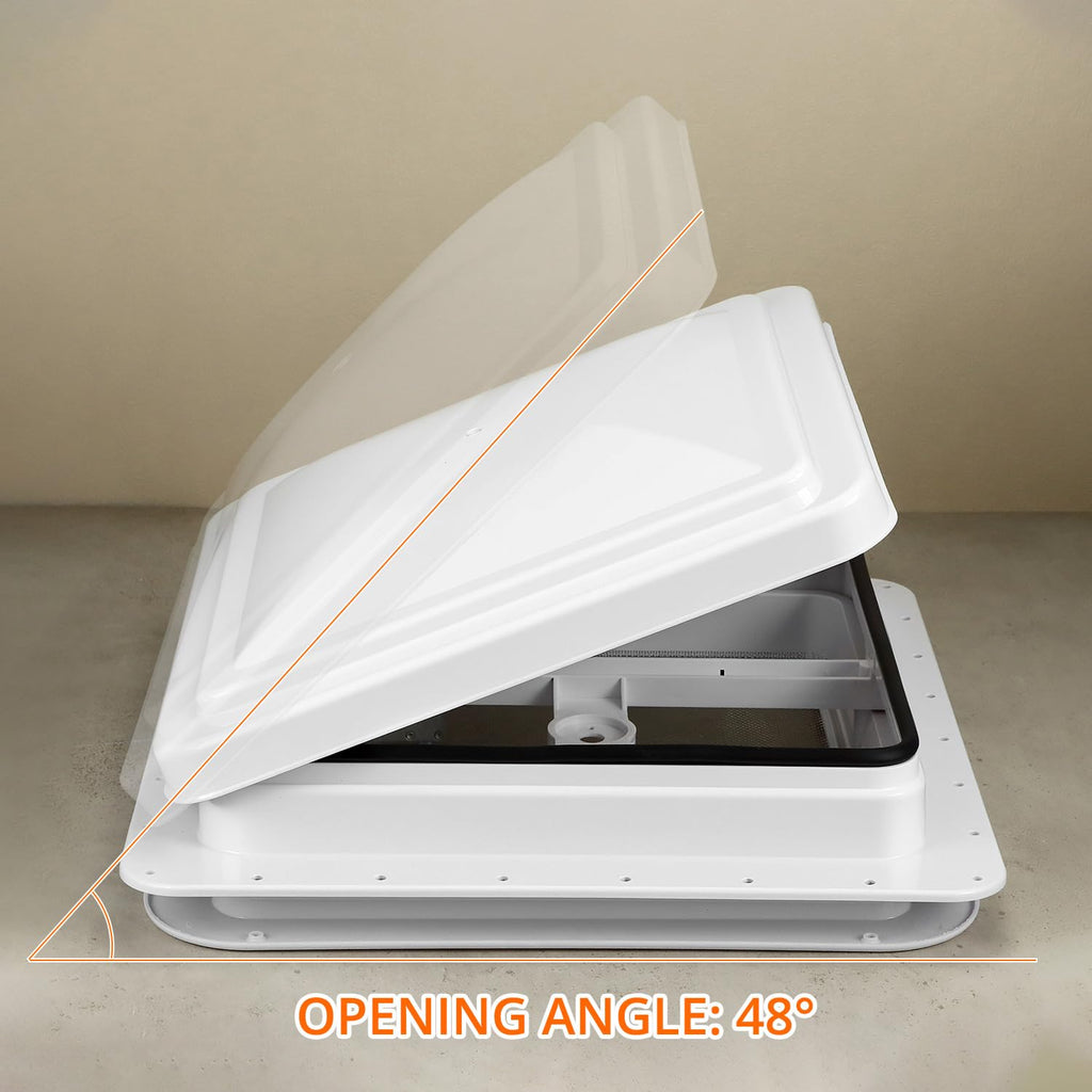 14 x 14 Manual RV Roof Vent Translucent Lid I66244