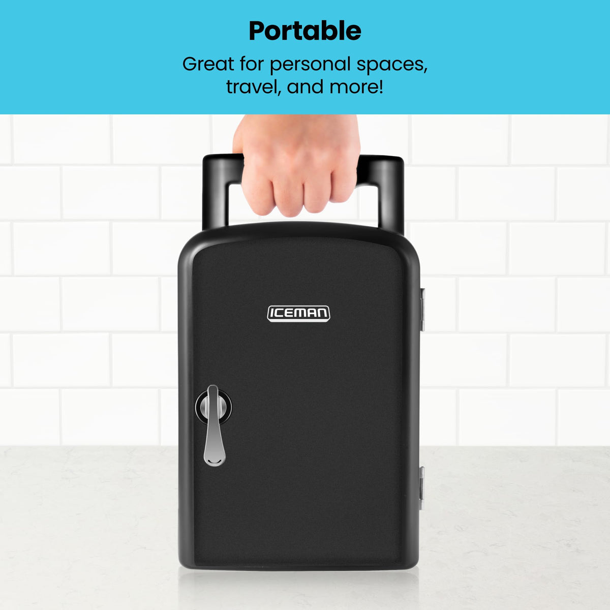 Portable 4 Liter Mini Fridge, Cools & Heats, Black B582399