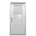 Primed Left Hand Outswing 1/2 Lite 2-Panel Clear Glass Steel Prehung Front Door 36" x 80" K9129