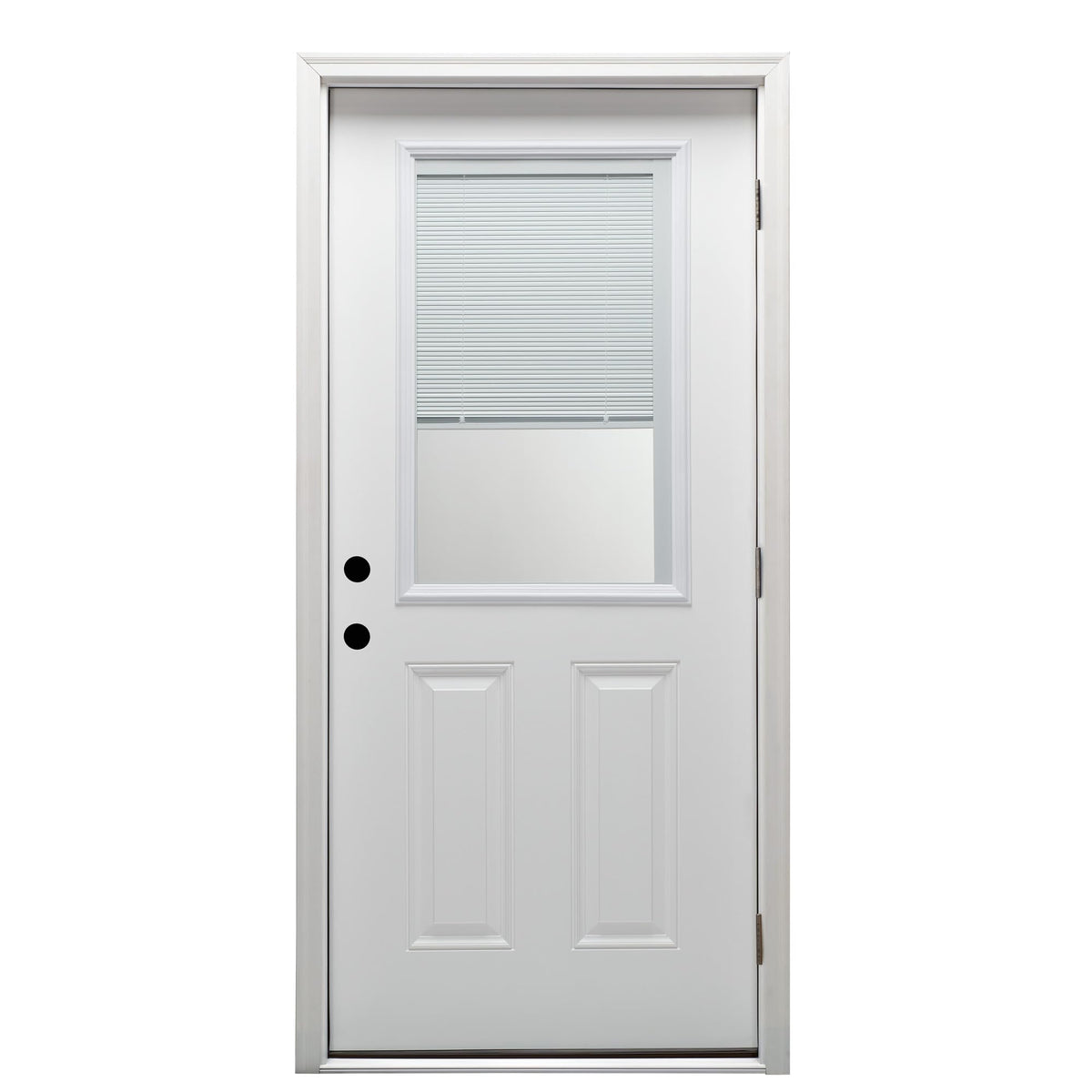 Primed Left Hand Outswing 1/2 Lite 2-Panel Clear Glass Steel Prehung Front Door 36" x 80" K9129