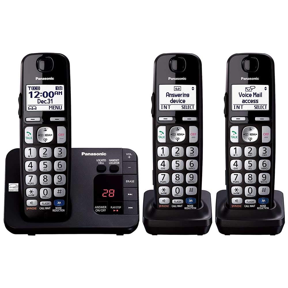 Expandable Cordless Phone System with Answering Machine, 3 Handsets D634801