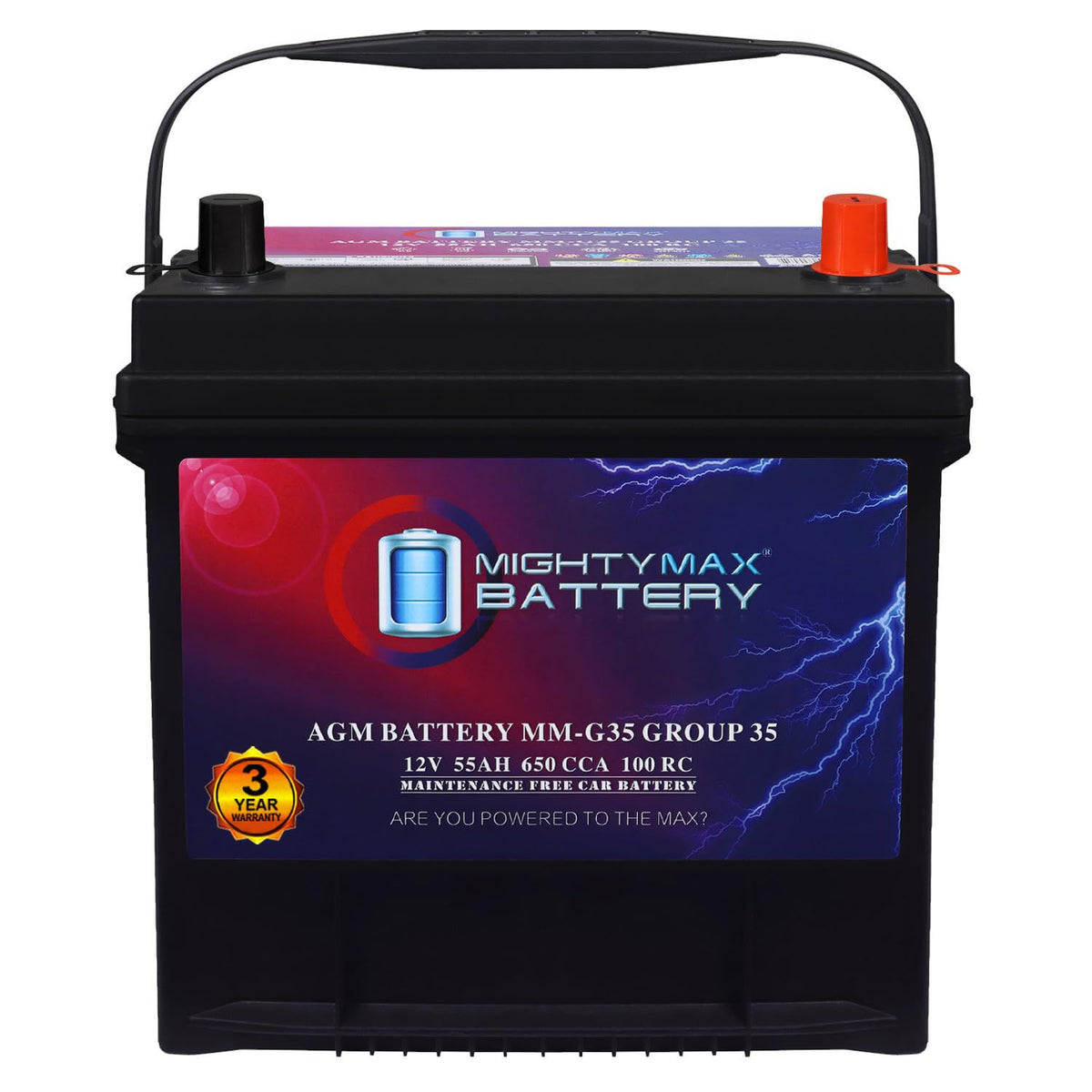 12V 55Ah AGM Replacement Battery V622