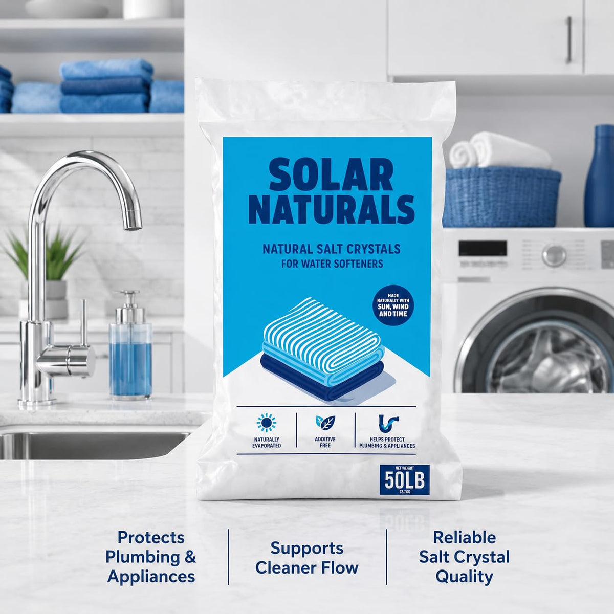 Natural Salt Crystals for Water Softeners, 50 lb S1898