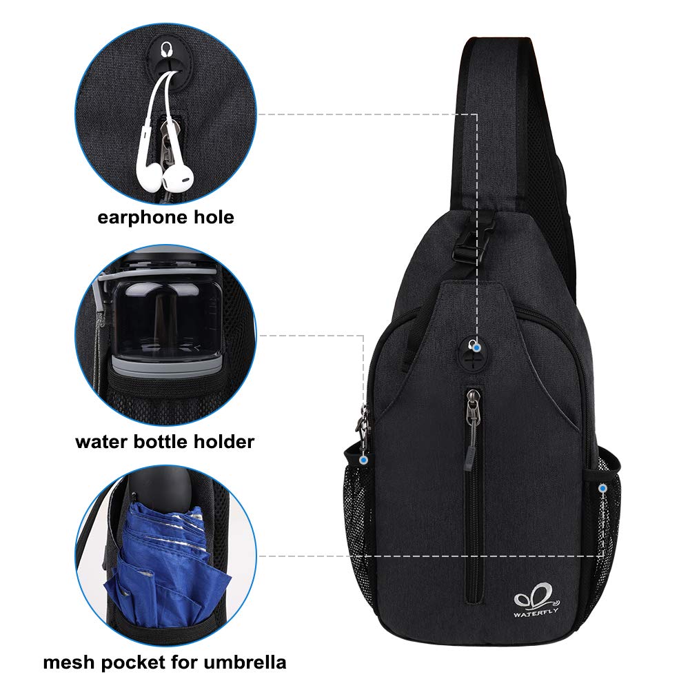 Black Crossbody Sling Bag U5411