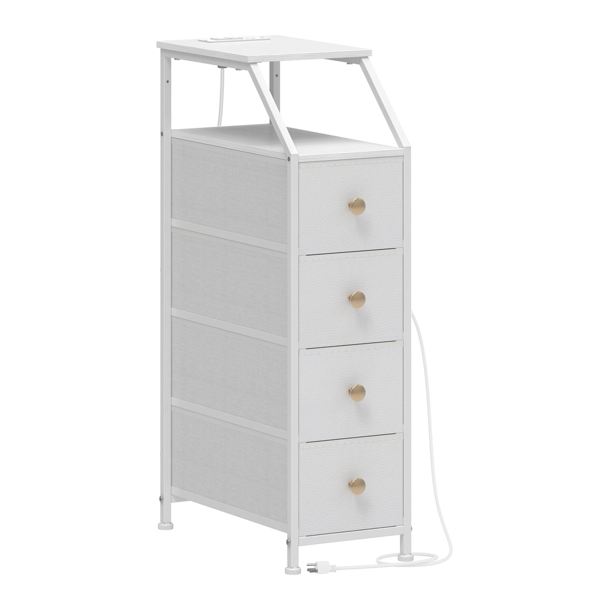 White 4 Drawers Narrow Dresser T638158