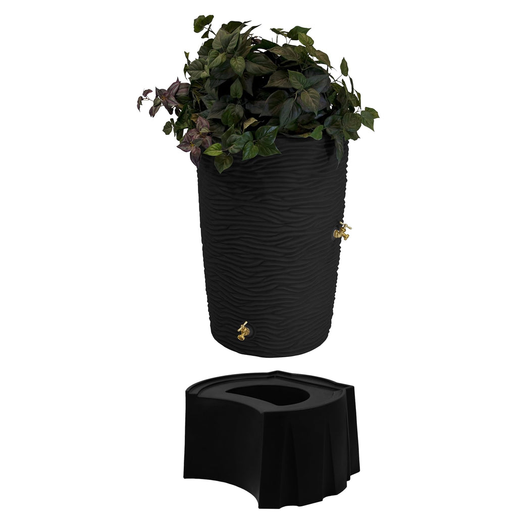 Faux Palm 50-Gallon Rain Barrel Planter & Stand M4534