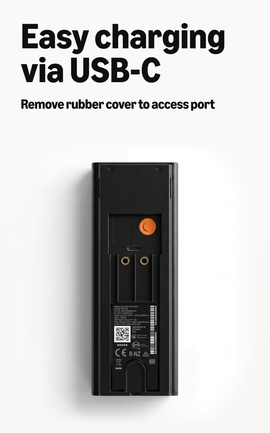 Battery Doorbell 2K Wide-Angle Speckled Gray Q470052