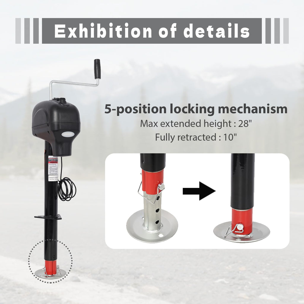Electric Power Tongue Jack 3500lbs 12V DC P639