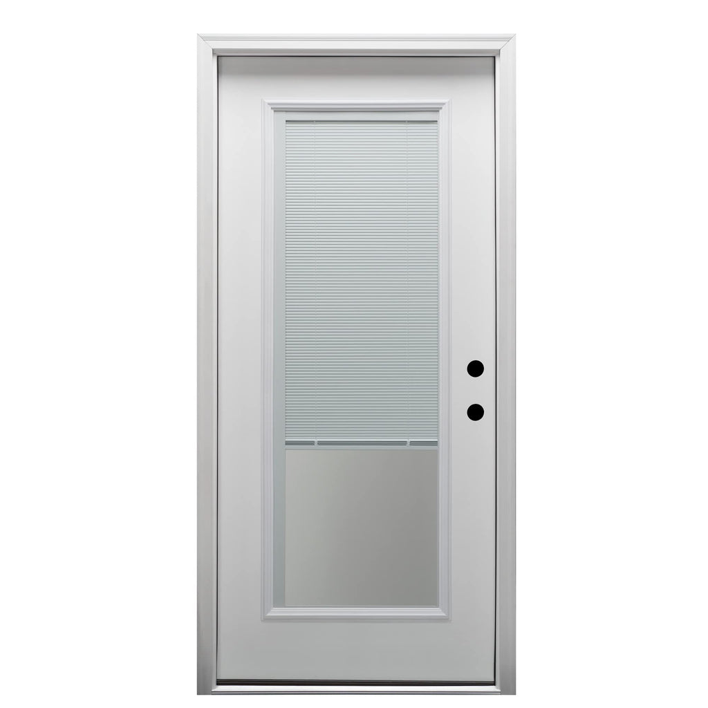 Fiberglass Smooth Primed Left Hand In-Swing Prehung Front Door Full Lite Clear Glass 36" x 80" Q40550