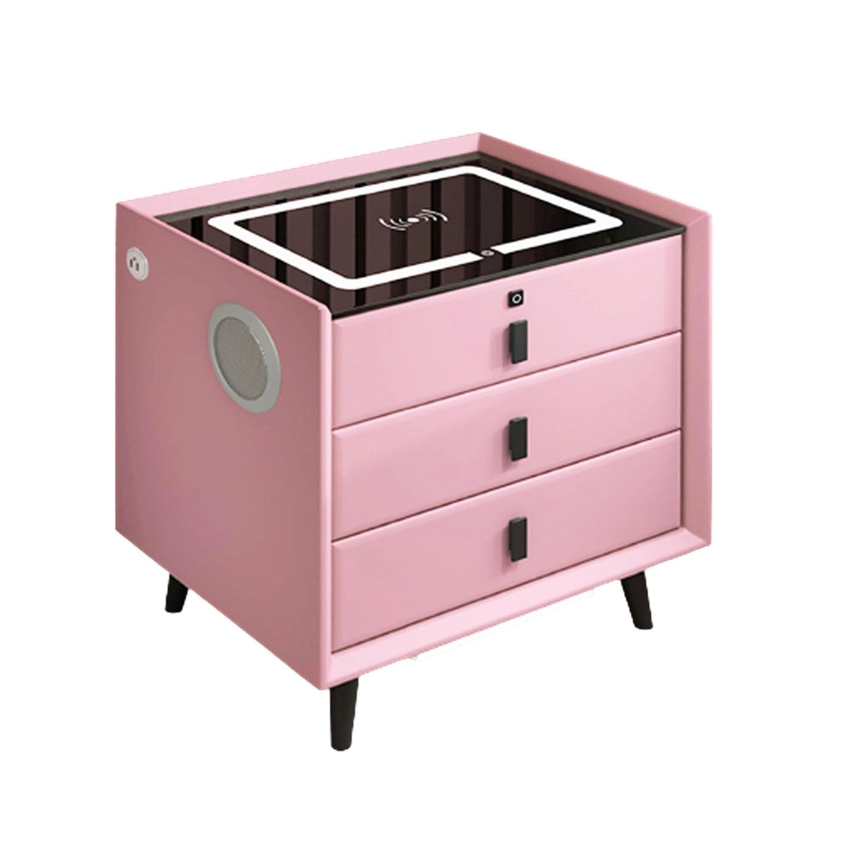Pink 3 Drawer Nightstand with Charging Station N740813