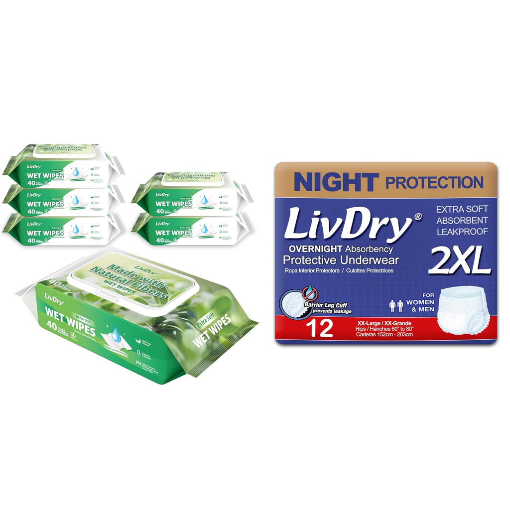 Adult Incontinence Underwear and Wet Wipes Bundle A324262