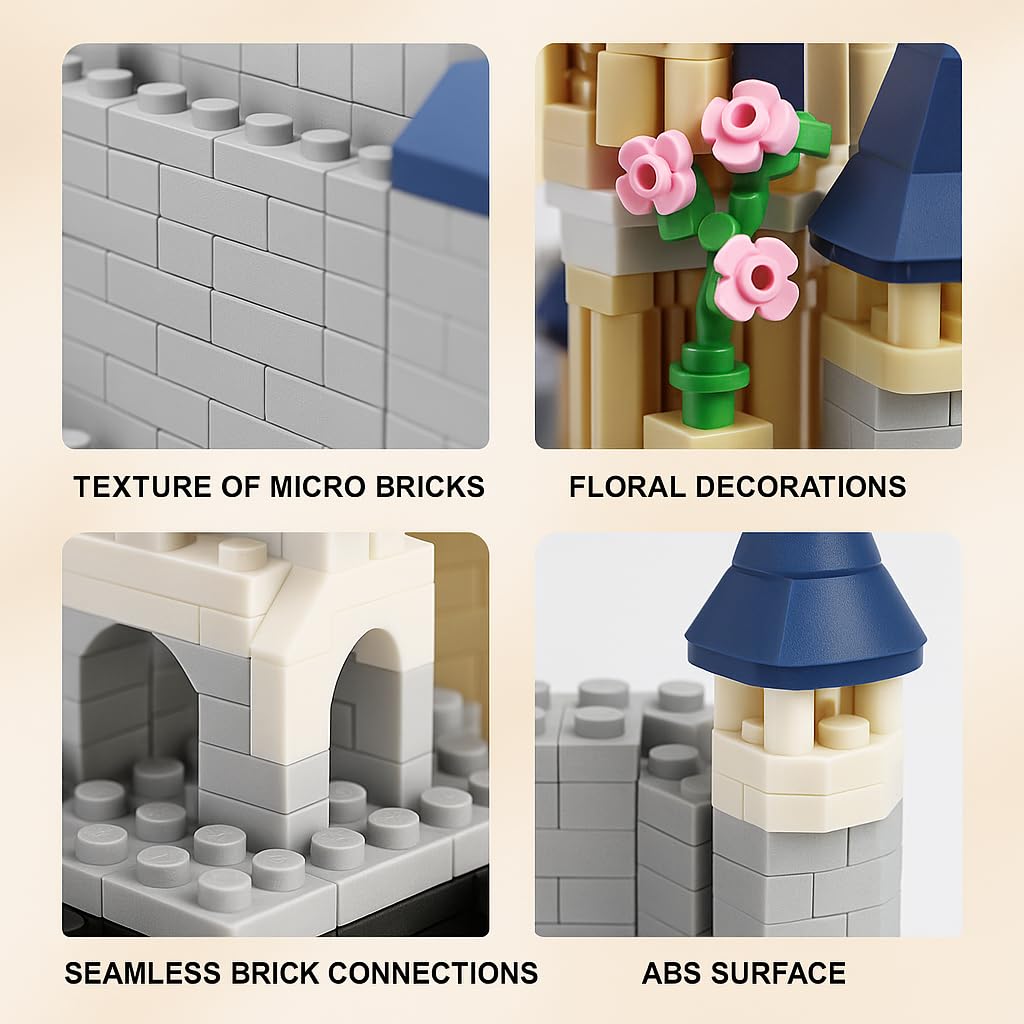 Mini Building Blocks Set, 3600 Pieces, Blue Micro Building Blocks Set R727