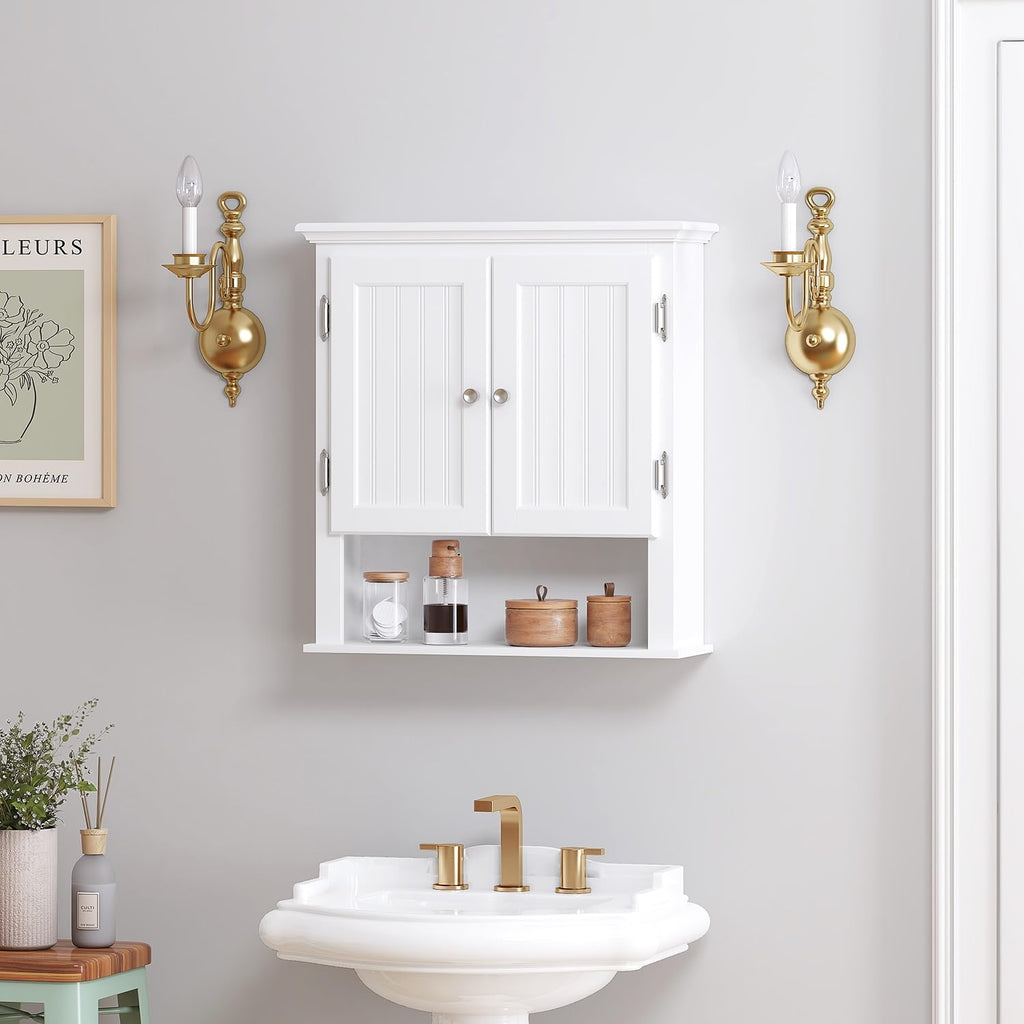 White Wall-Mounted Bathroom Cabinet T47608