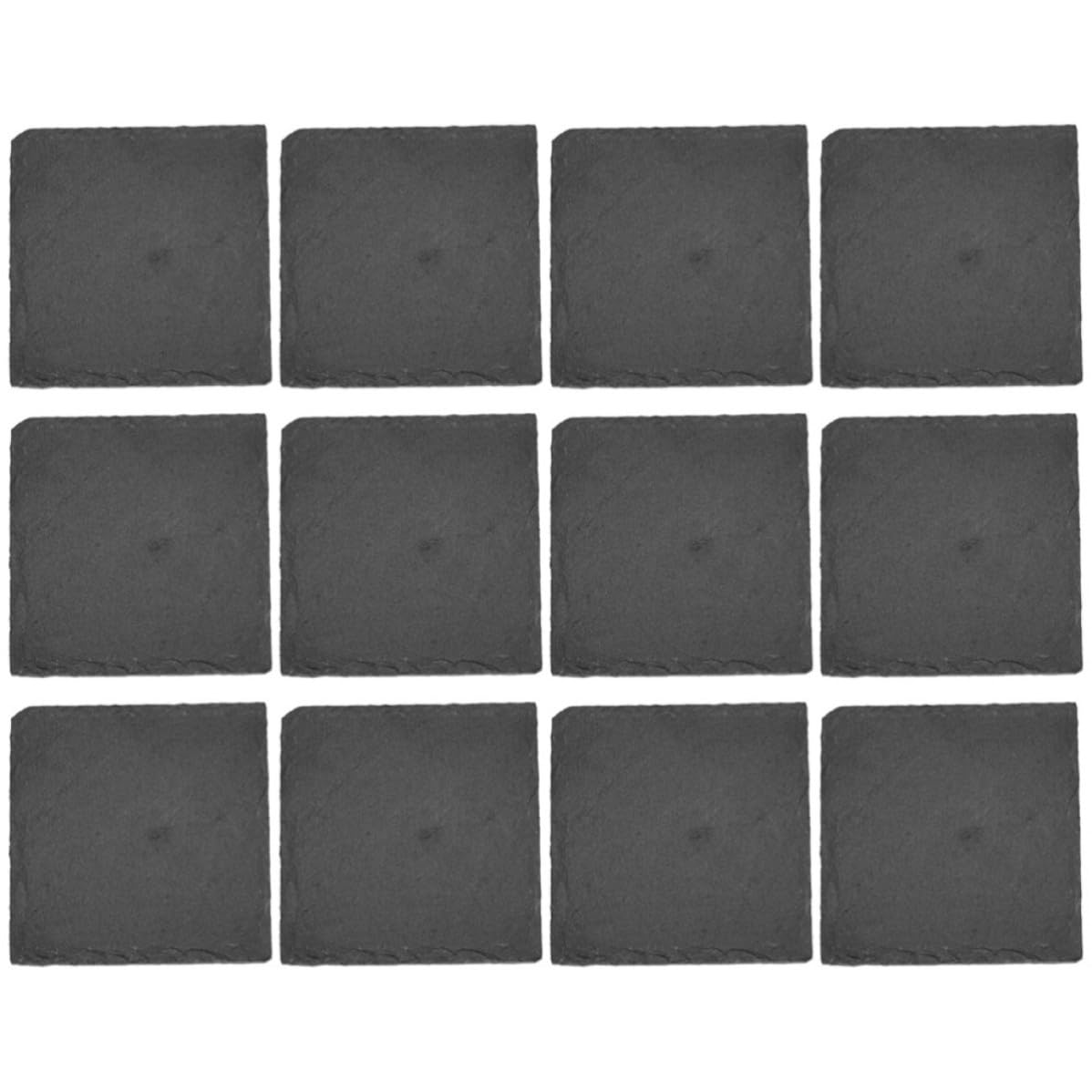 12 Pc Natural Stone Coasters with Non Slip Bottom V5121