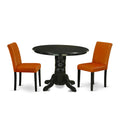 3 Piece Round Dining Table Set with 2 Faux Leather Chairs T961543