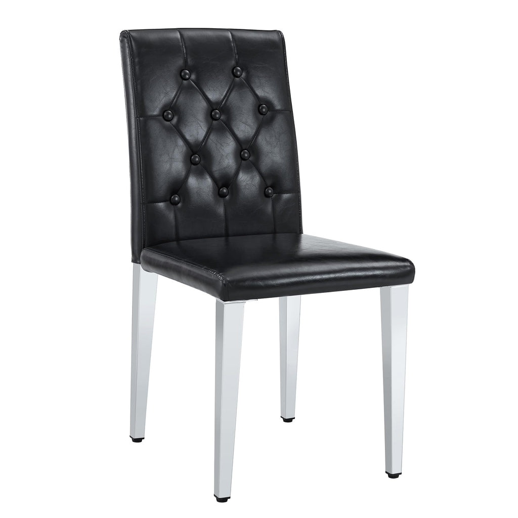 Black Faux Leather Dining Chairs Set of 6 W975664