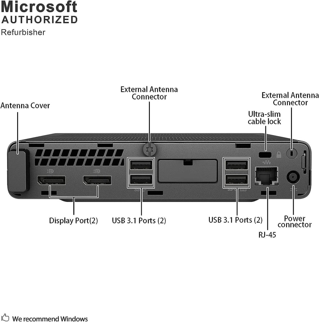 Mini Business PC, Intel Hexa-Core i5-9500T, 16GB DDR4 RAM, 256GB NVMe SSD H9520
