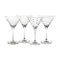 10-Ounce Etched Clear Glass Martini Glasses Set of 4 X3908